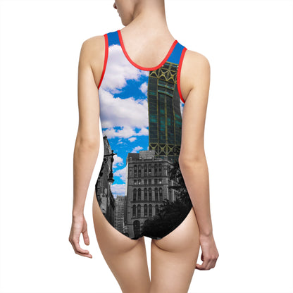 Manhattan Metropolitan Contrast – Architectural Symphony Swimsuit