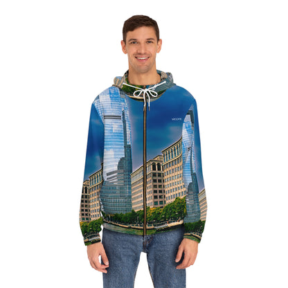 Cityscape Zip Hoodie - Urban Skyline