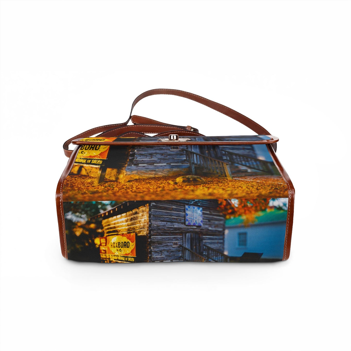 Rustic Cabin Autumn Waterproof Canvas Bag —