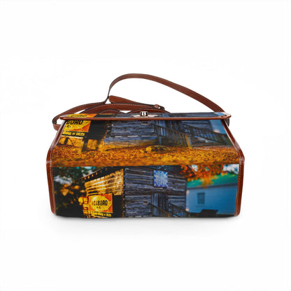 Rustic Cabin Autumn Waterproof Canvas Bag —