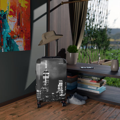 City Skyline Carry-On Suitcase — Black & White New York Travel Luggage