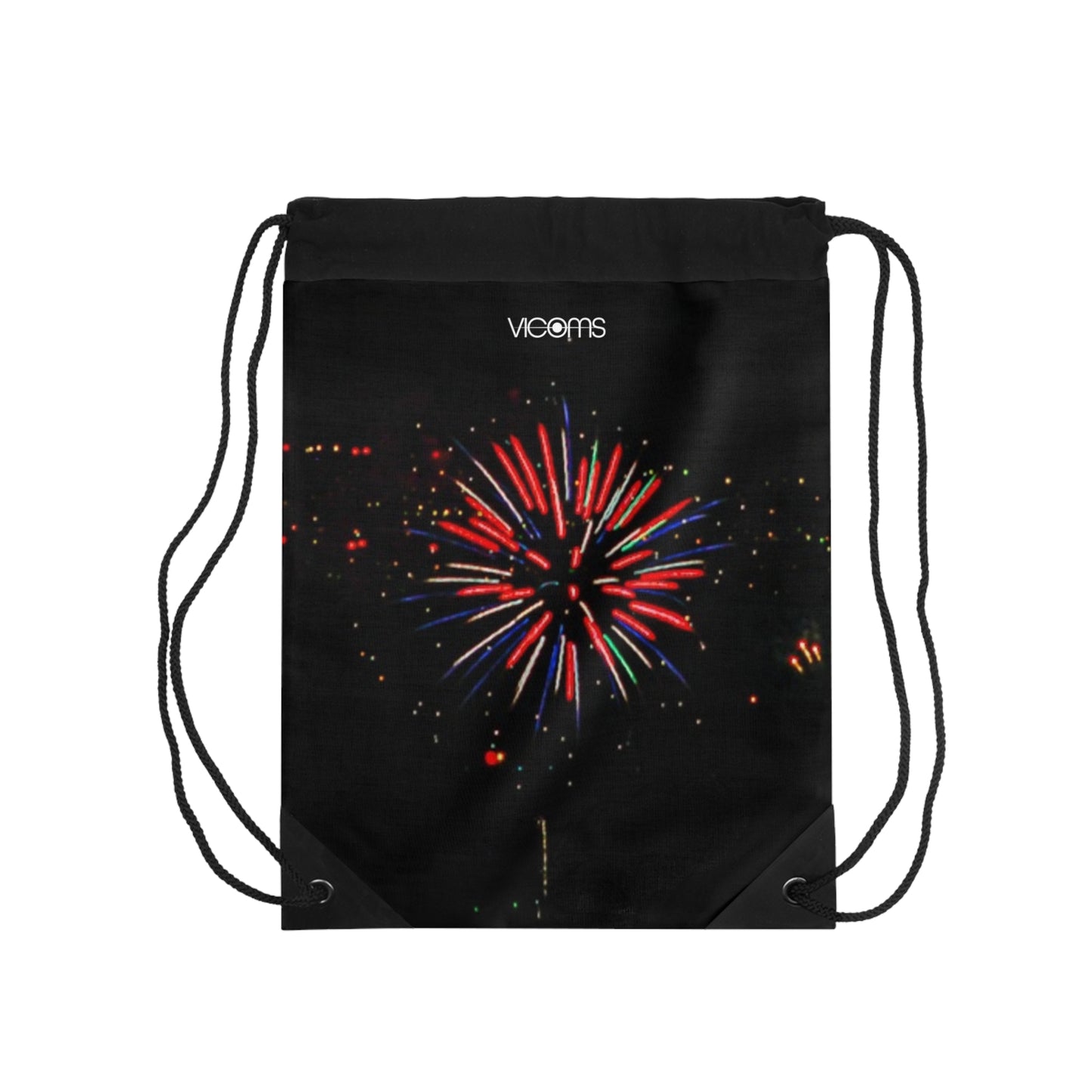 Drawstring Bag with Beautiful High-Res, Full Color Firework Image.