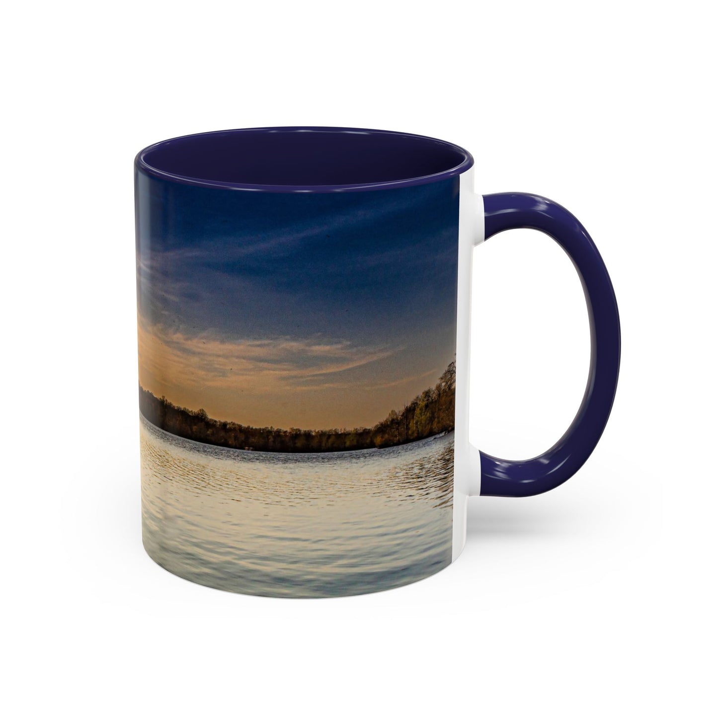 Two Tones, 11oz Accent, Ceramic Coffe Mug with Elegant High-Res, Full Color Natural Landscape Image.