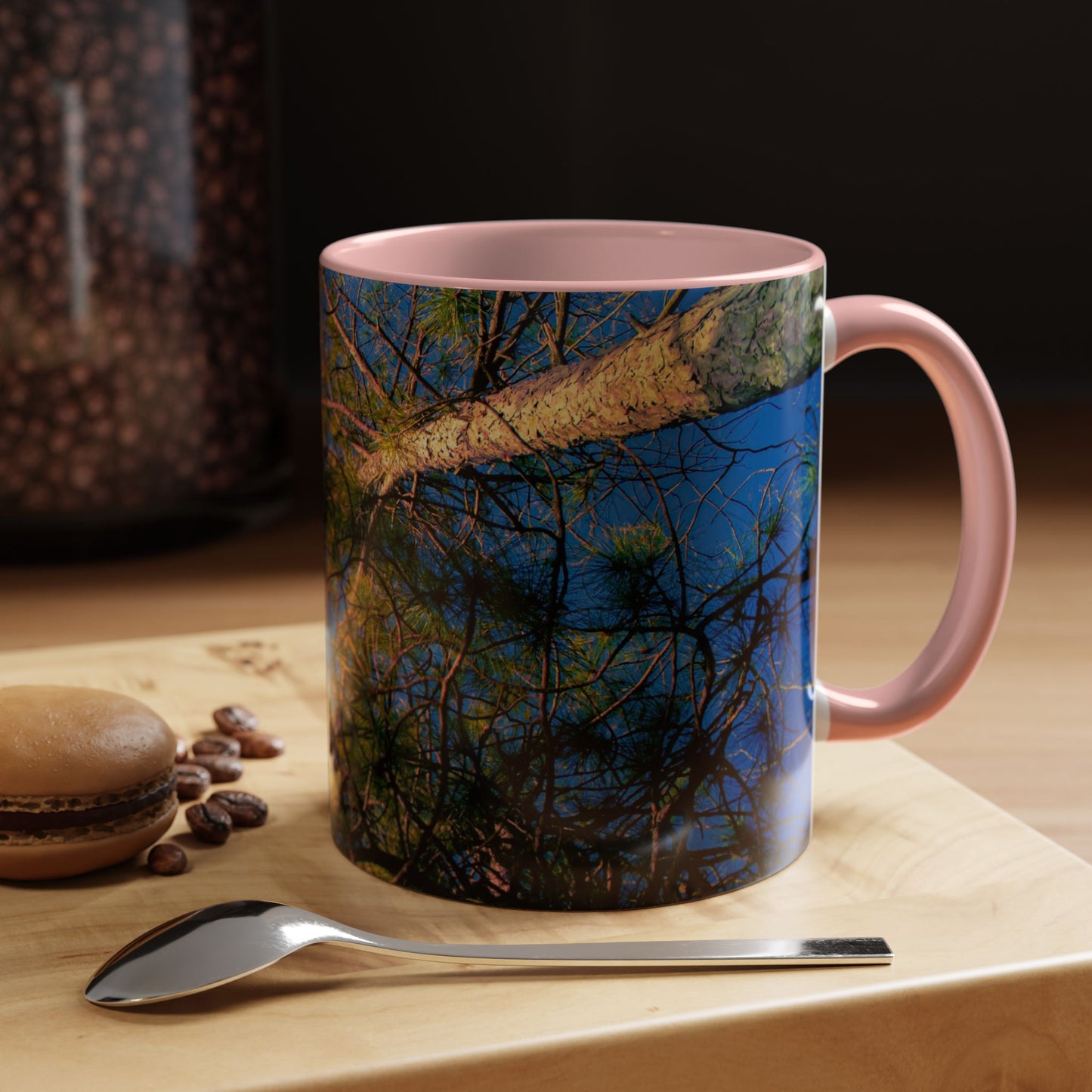 Beautifull 11oz Two Tones, Ceramic Coffe Mug Printed With An original, High-Res, Full Color Image of an Elegant Natural Landscape.