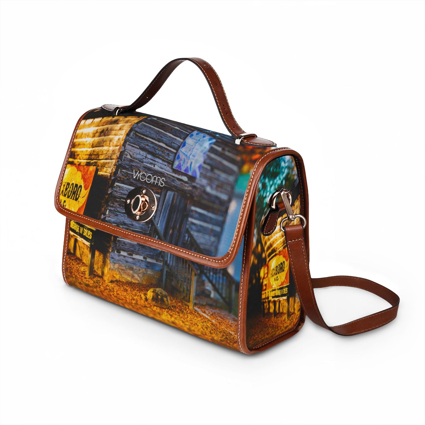 Rustic Cabin Autumn Waterproof Canvas Bag —