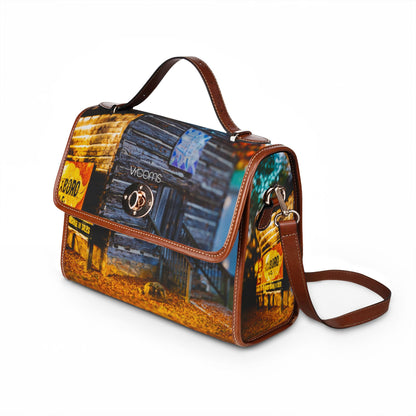 Rustic Cabin Autumn Waterproof Canvas Bag —