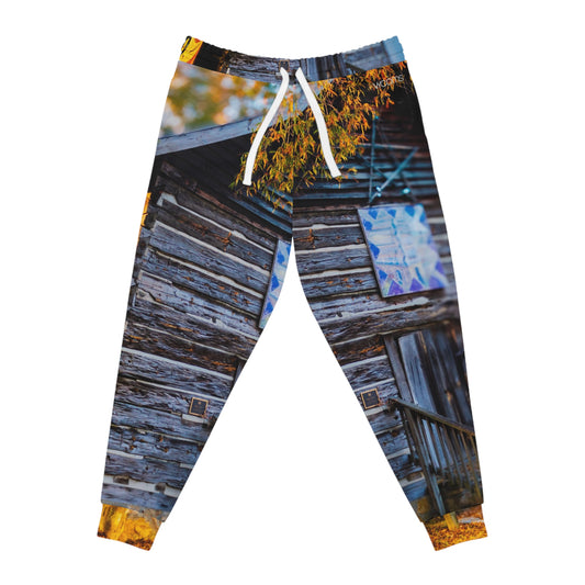 Autumn Refuge Premium Joggers – Rustic Cabin Fall Edition