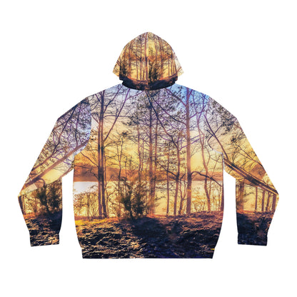 Sunset Forest Zip Hoodie — Nature Scenery Full-Zip Hoodie