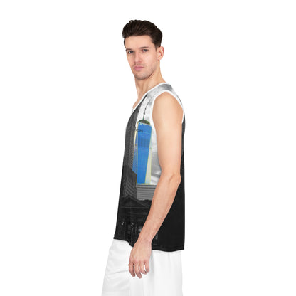 Lower Manhattan Basketball Jersey — One World Trade Center Skyline