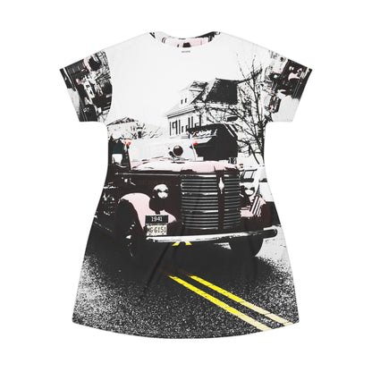Vintage Fire Truck Dress — Retro Classic Transport