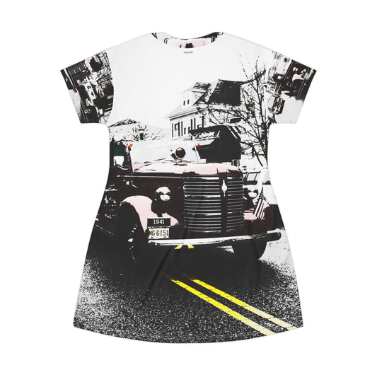 Vintage Fire Truck Dress — Retro Classic Transport