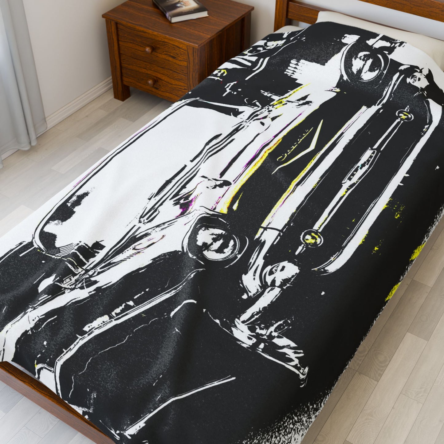 Velveteen Plush Blanket with beautiful car image.
