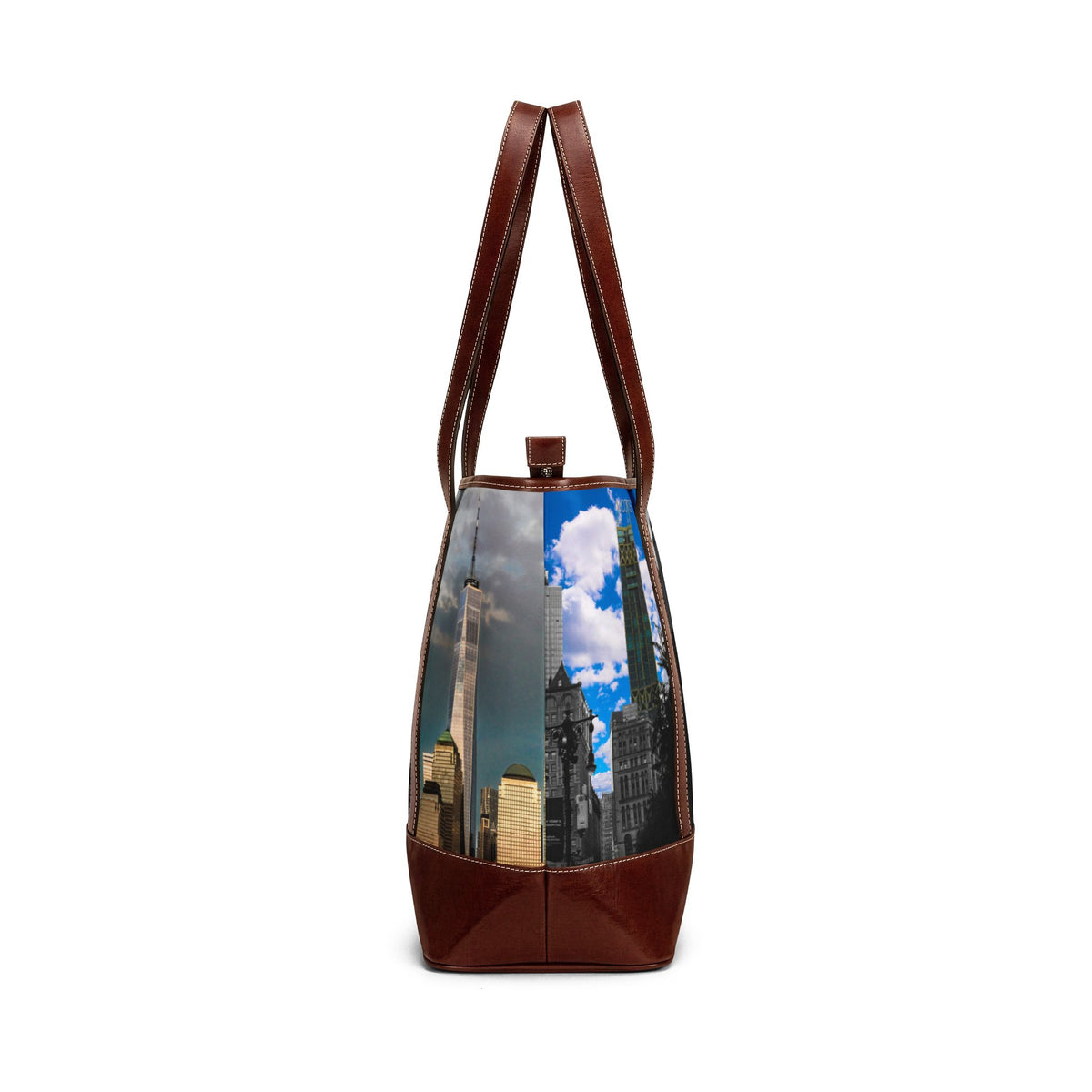 NYC Cityscape Tote Handbag — New York Skyline Patchwork Shoulder Bag