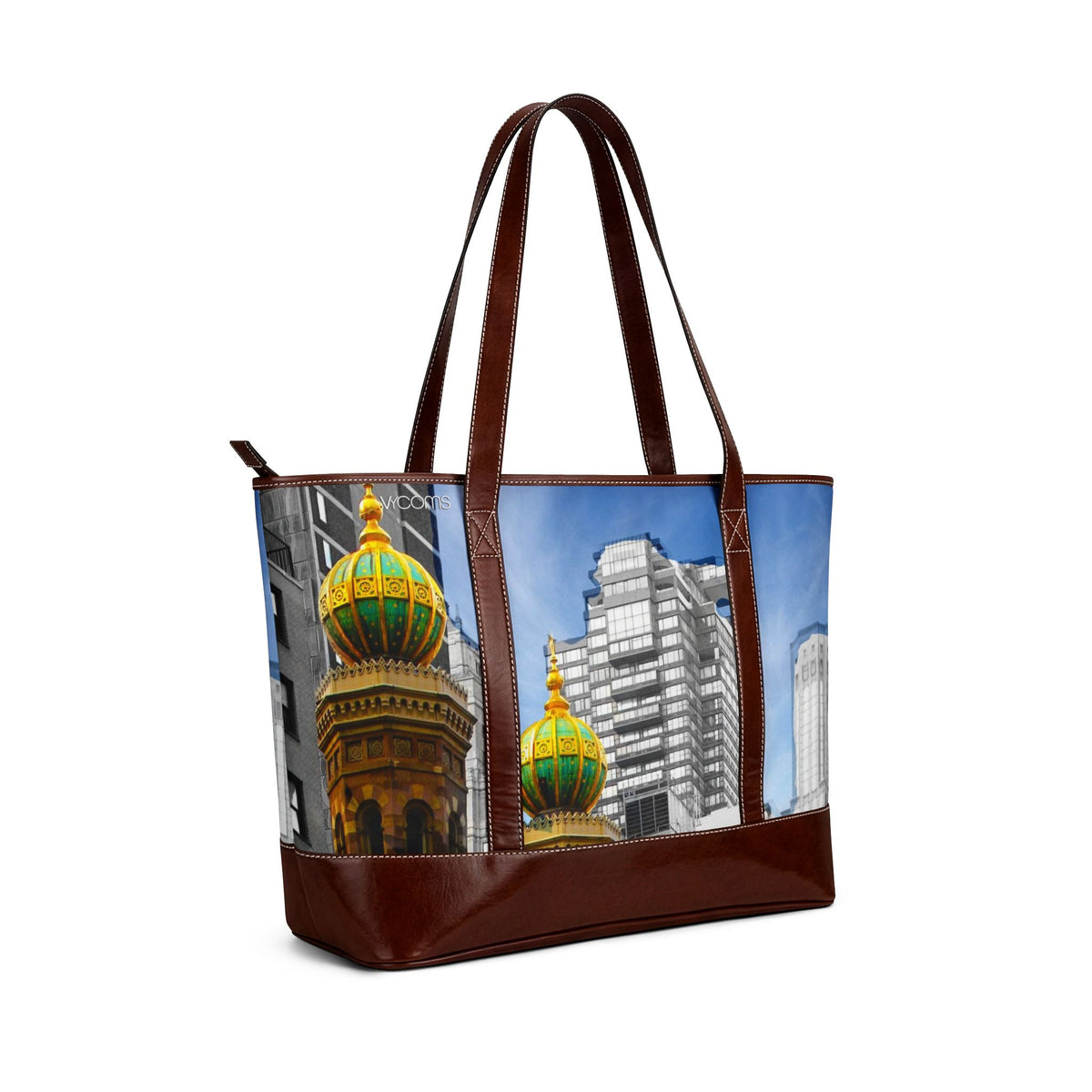 City Skyline Tote Handbag — Colorful Onion Dome Landmark Print