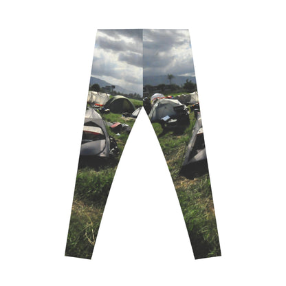 Camp Tent Country Scene Women's Leggings — Outdoor Camping Design