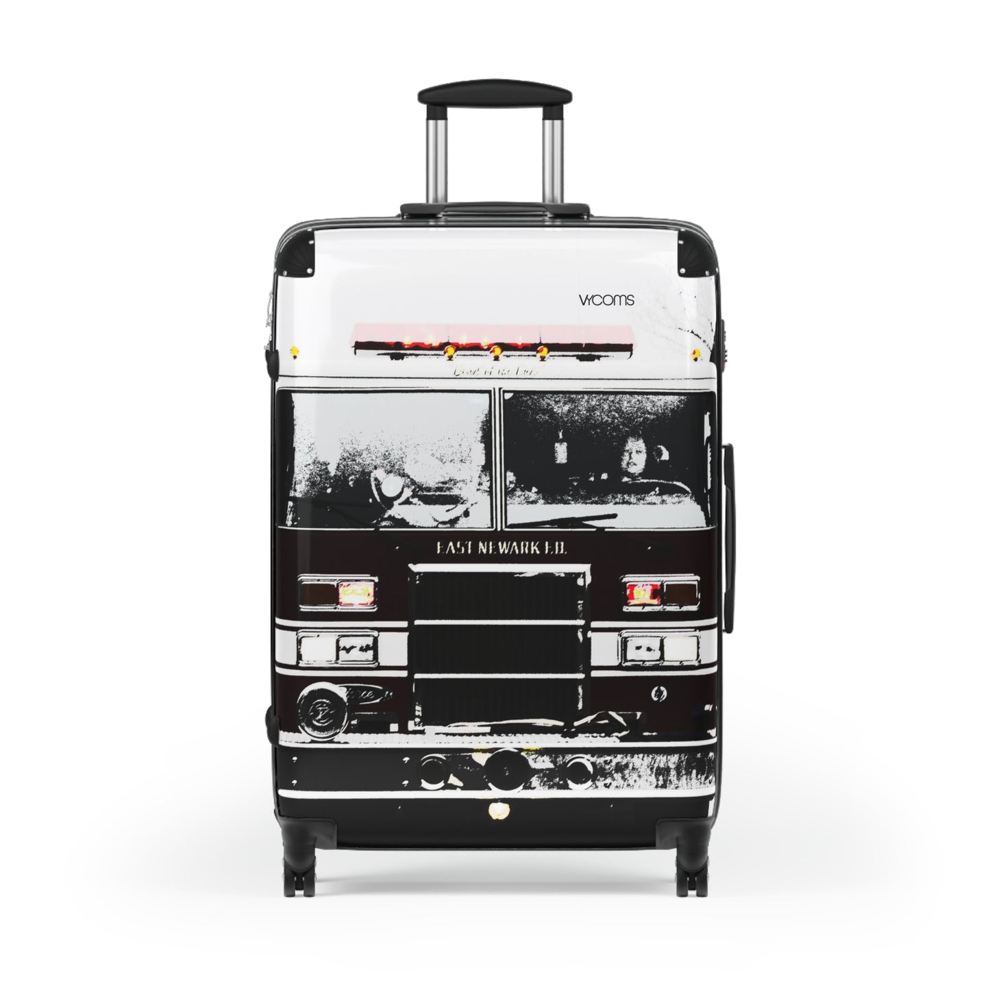 Vintage Fire Truck Carry-On Suitcase — Retro Emergency Vehicle Luggage