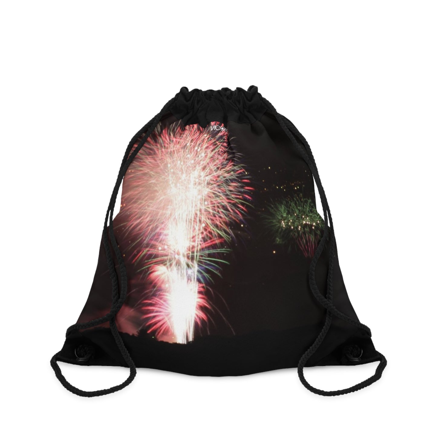 Drawstring Bag with Beautiful High-Res, Full Color Firework Image.