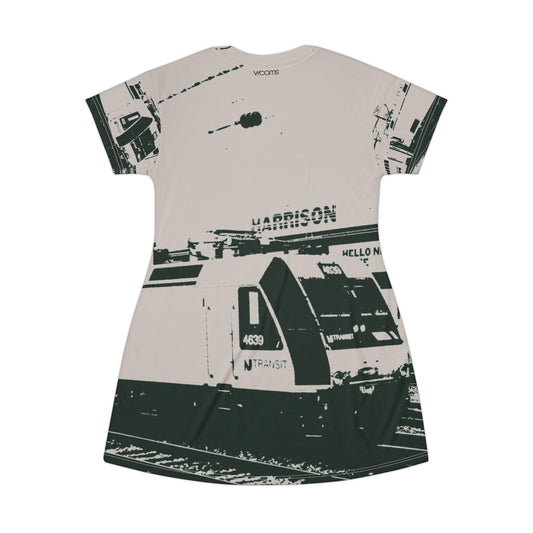 Train at Harrison Station Dress – B&W Commuter Edition