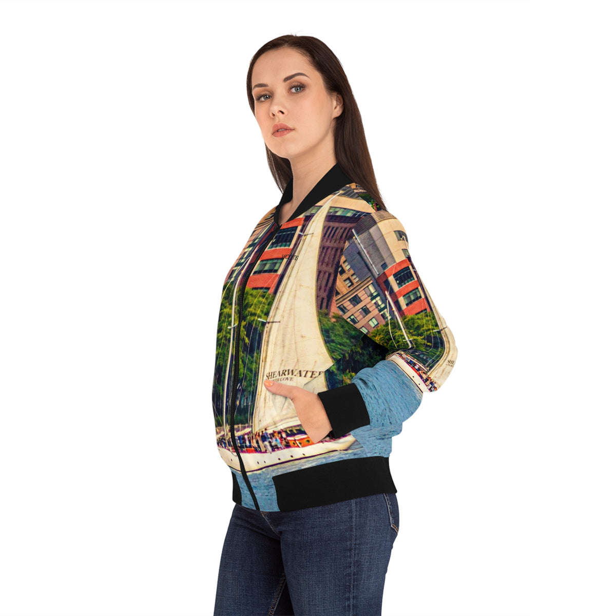 Women's Bomber Jacket - Manhattan Sail Reverie
