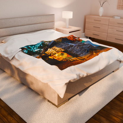 Velveteen Plush Blanket with beautiful car image.