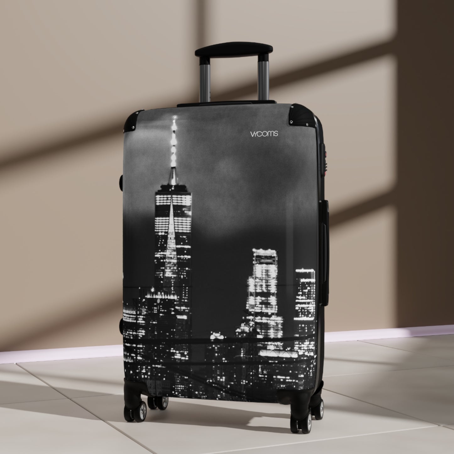 City Skyline Carry-On Suitcase — Black & White New York Travel Luggage