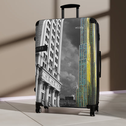 Cityscape Carry-On Suitcase — Black & Yellow Urban Travel Luggage