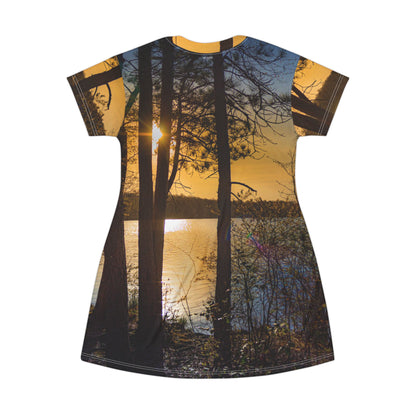 Sunset Lake Dress — Scenic Forest Sunset