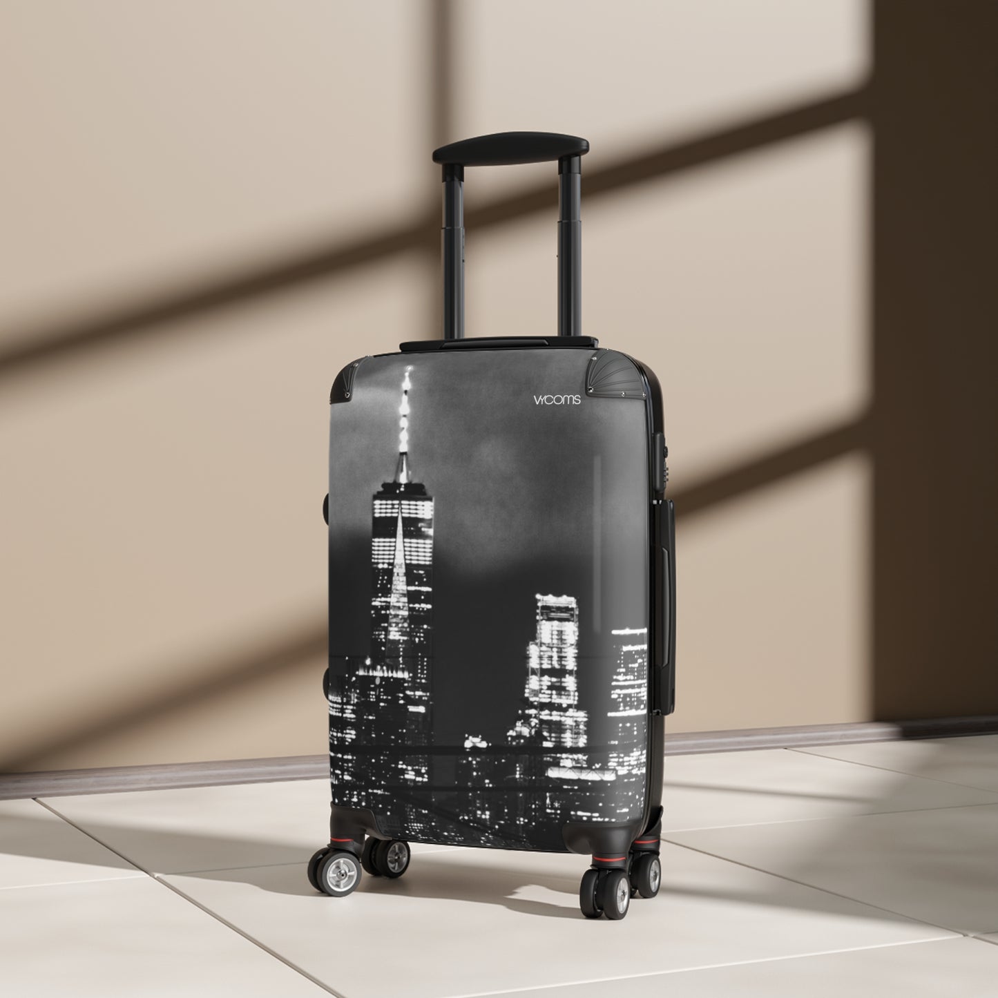 City Skyline Carry-On Suitcase — Black & White New York Travel Luggage