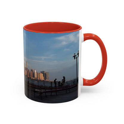 Two Tone Ceramic 11oz. Mug, Printed with a High-Res Image of  New  York City View.