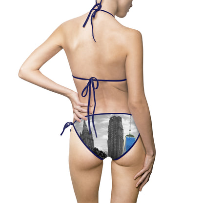 New York Cyty Triangle Bikini — Women’s Tie-Side Swimsuit