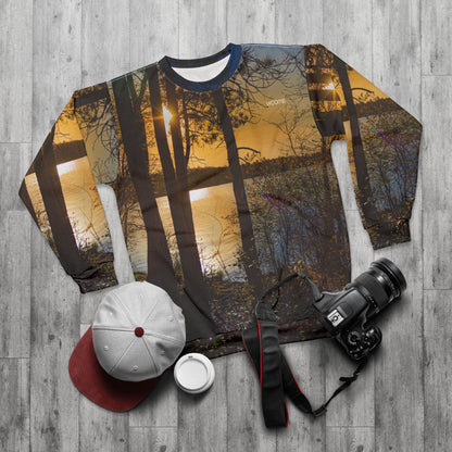 Sunset Lake Scenic Sweatshirt — Forest Silhouette