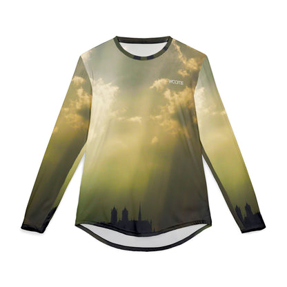 Men’s UV Protection Long Sleeve Shirt – Newark Cathedral Cloudy Day Skyline