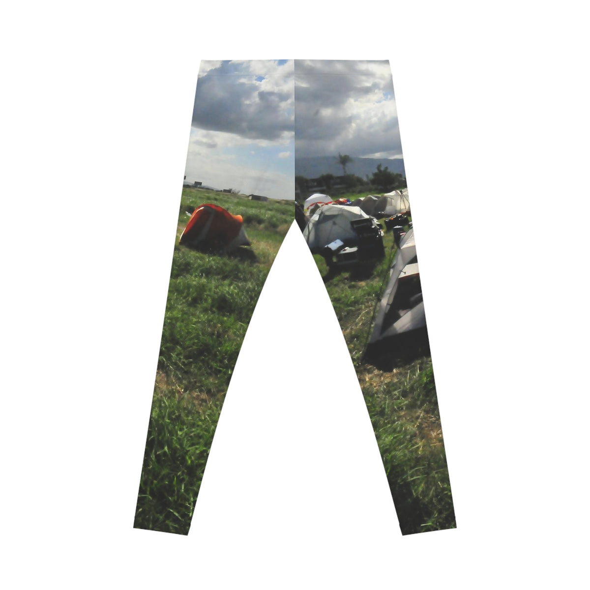 Leggings con imagen de camping — Escena de campamento al aire libre