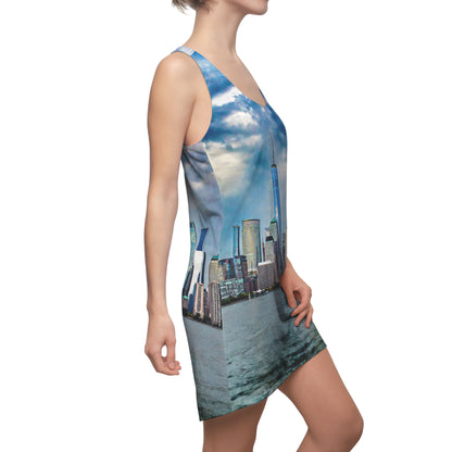 New York Skyline Racerback Dress — Waterfront Cityscape