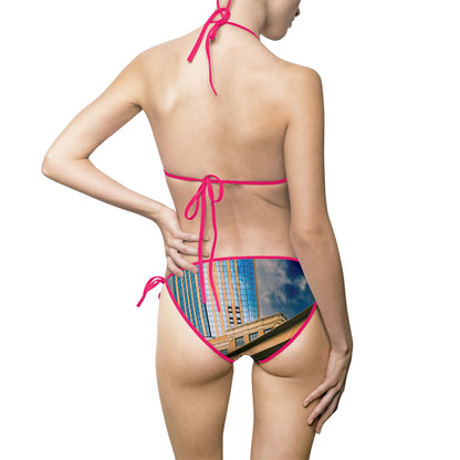Cityscape Print Bikini Swimsuit - Urban Beachwear