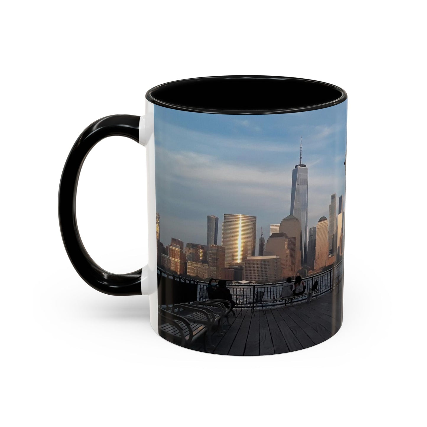 Two Tone Ceramic 11oz. Mug, Printed with a High-Res Image of  New  York City View.