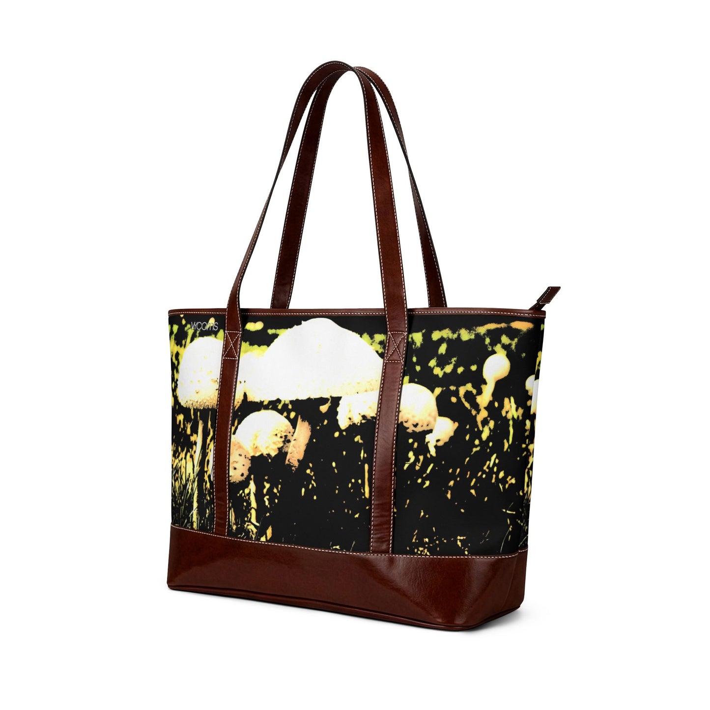 Mushroom Field Tote Bag — Whimsical Nature Handbag with Vintage Glow