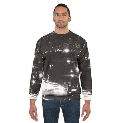 City Night Drive Sweatshirt — Black & White Urban Night Vibe