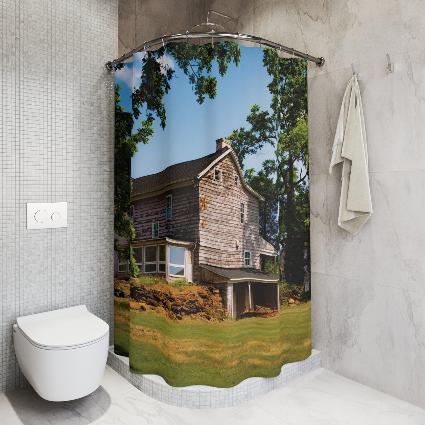 Shower Curtain Printed With Exclusive, High-Res, Full Color Beautiful Image.