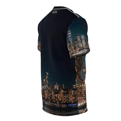 NYC Lower West Side Skyline Night Tee — Hudson River Photo Print