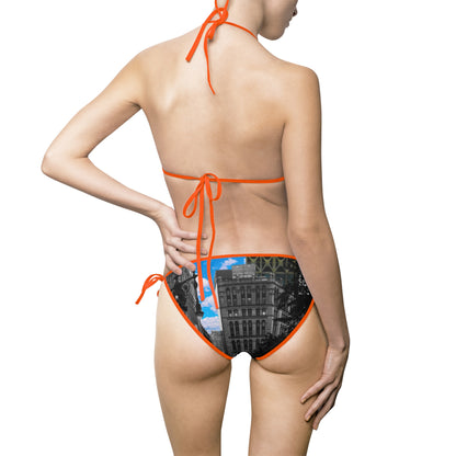Cityscape Triangle Bikini — Women's Urban Skyline Swimwear