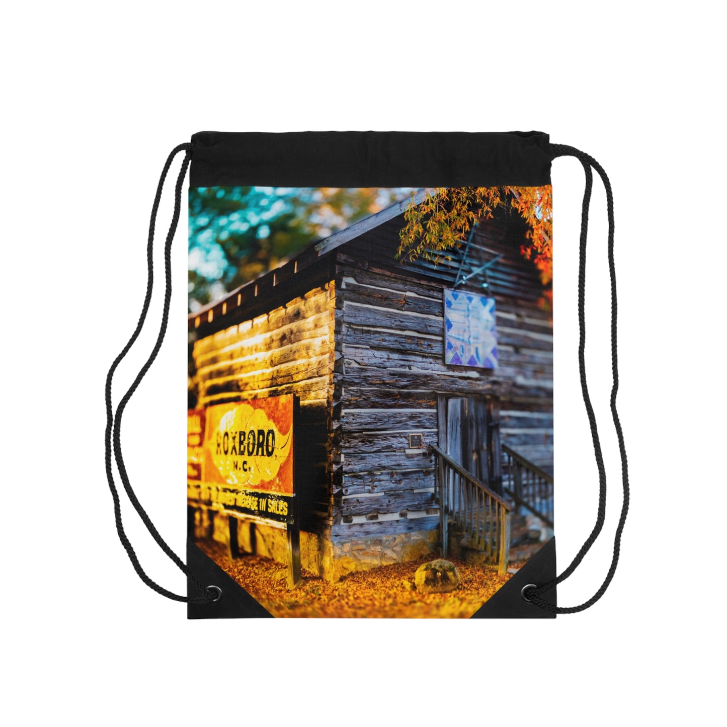 Rustic Drawstring Bag with Vintage Barn Design - Perfect for Outdoor Adventures & Daily Use