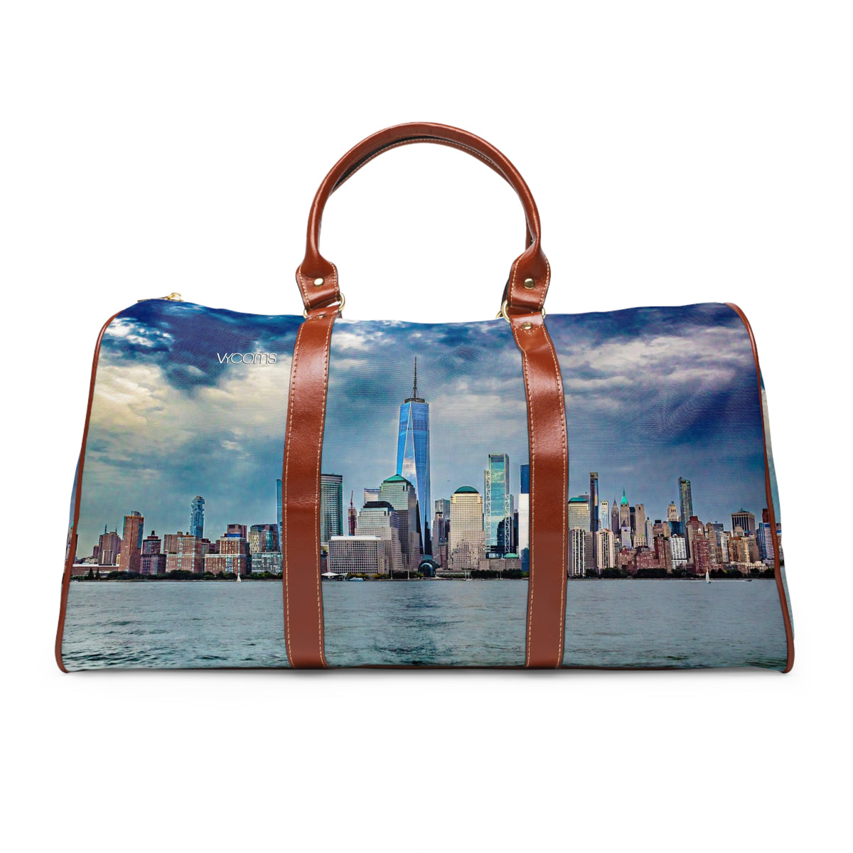 Waterproof Travel Bag — Skyline Print Duffel with NYC Cityscape