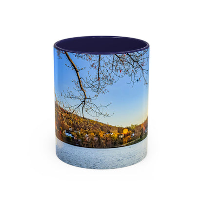 Two Tones, 11oz Accent, Ceramic Coffe Mug with Elegant High-Res, Full Color Natural Landscape Image.