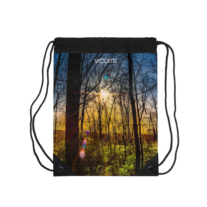 Drawstring Bag with Beautifull High-Res, Golden Hour Forest Image