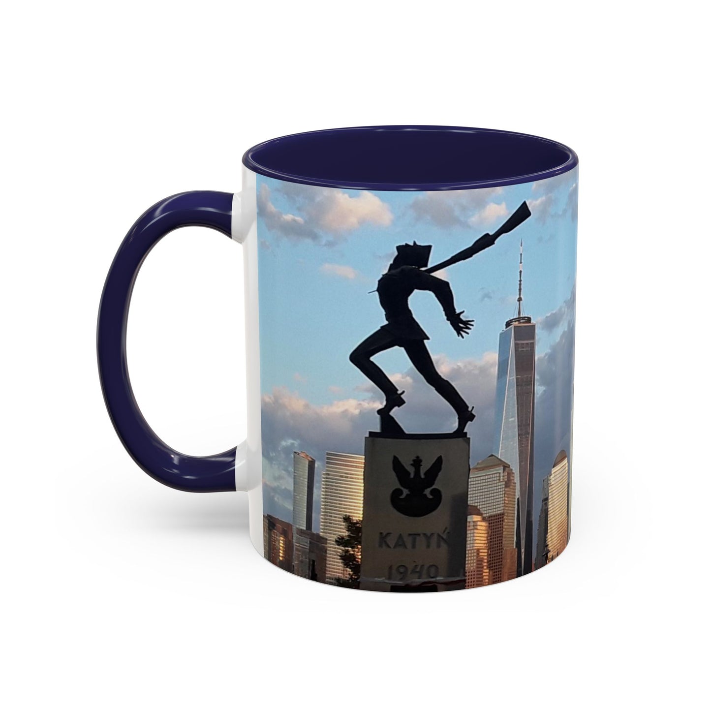 Two Tone Ceramic 11oz. Mug, Printed with a High-Res Image of  New  York City View.