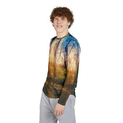 Sunlit Forest Long Sleeve Shirt — Men's UV Protection Nature