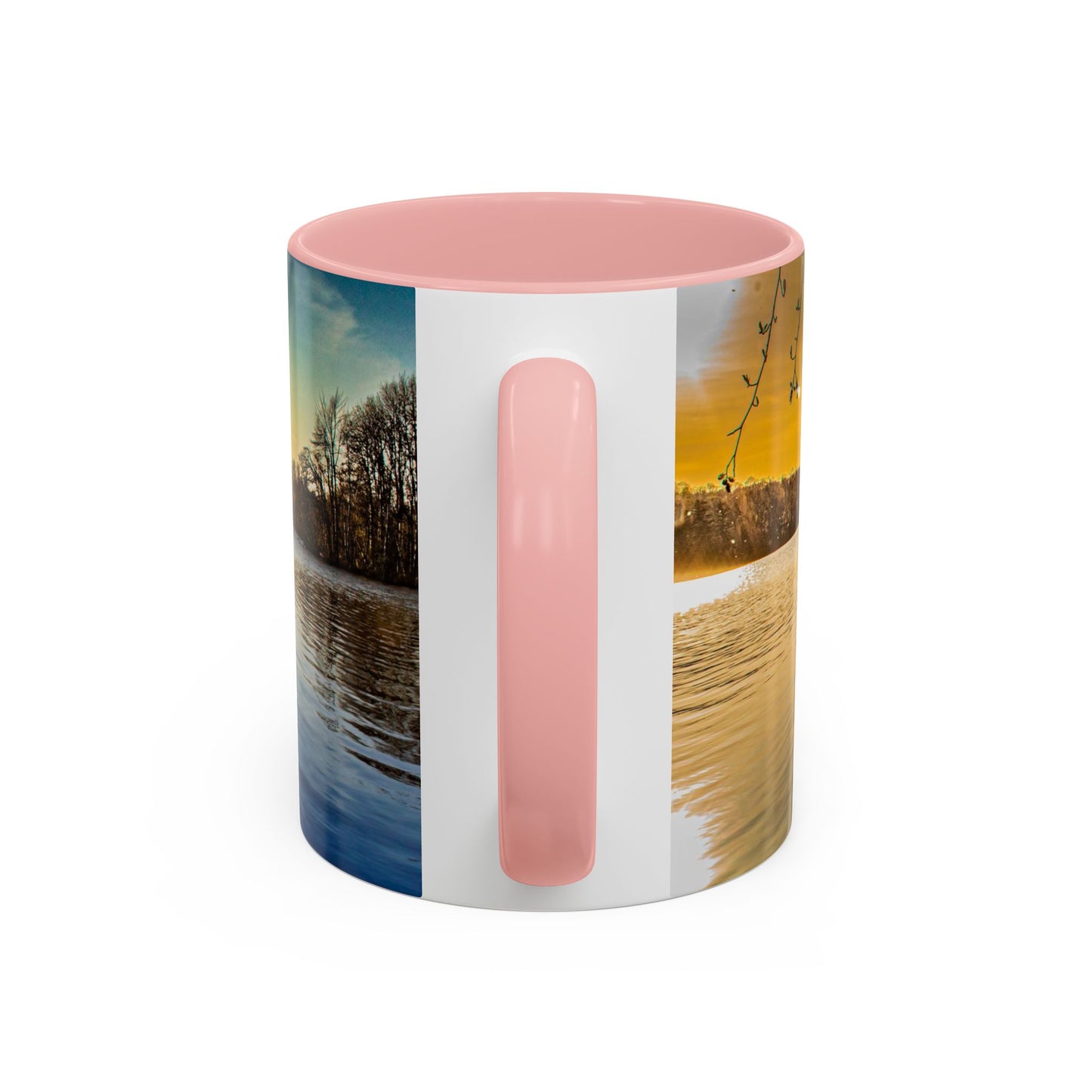 Two Tones, 11oz Ceramic Coffe Mug with Elegant High-Res, Full Color Natural Landscape Image.