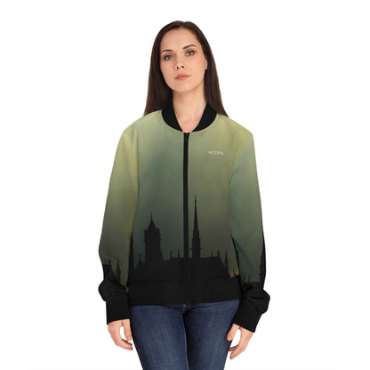 Newark Cathedral Women's Bomber Jacket - Newark Ethereal Silhouette