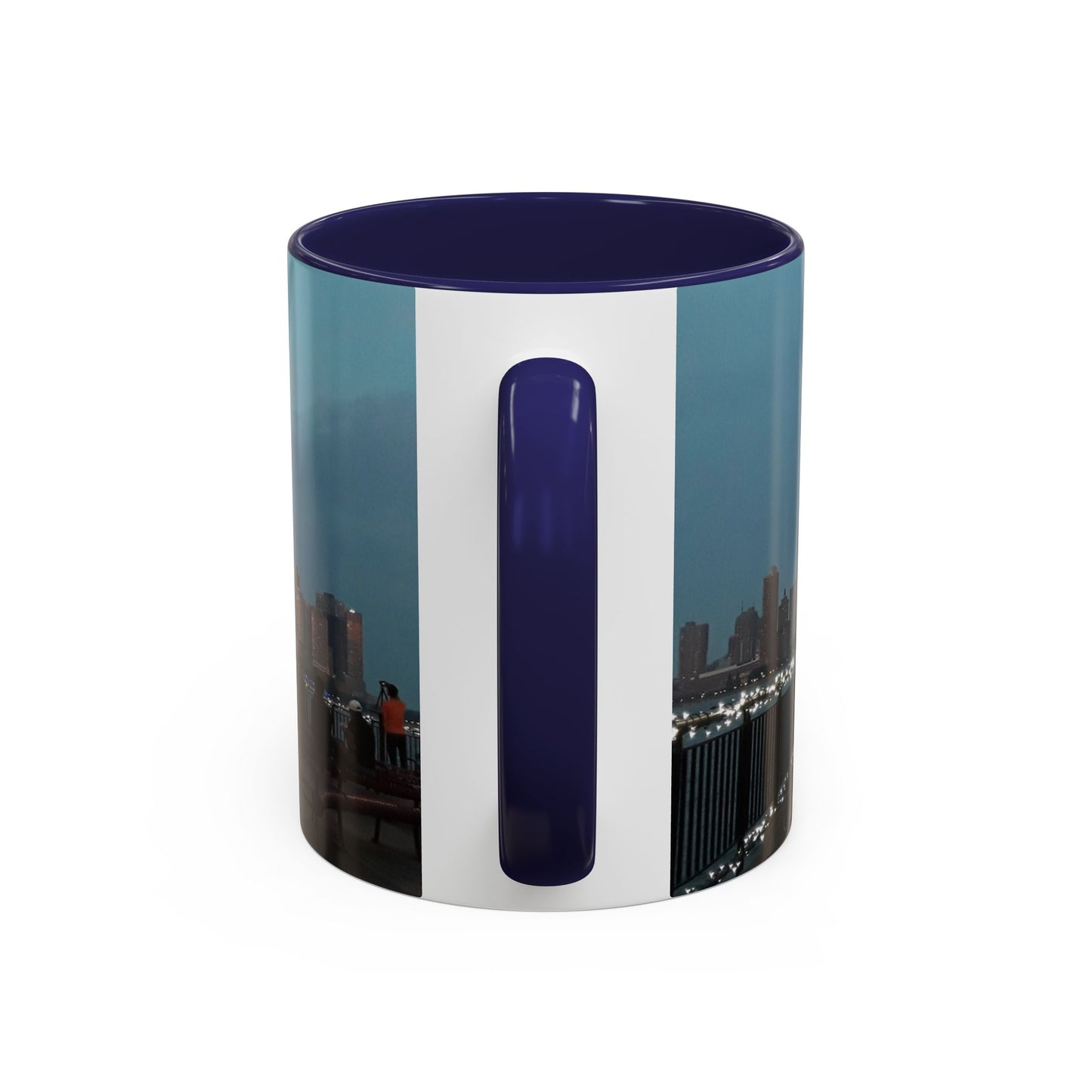 Two Tone 11 oz. Ceramic Mug, Printed with a High-Res Image of  New  York City View.